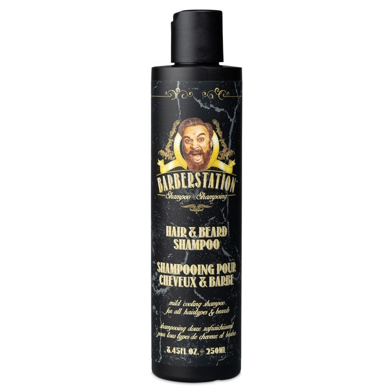 hair & beard shampoo, shampoo for men , barbershop, barberstation , cheveux et barbe , produit pour homme ,